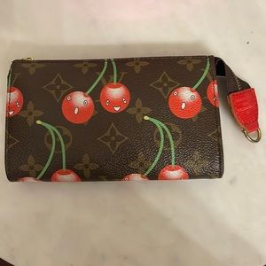 LOUIS VUITTON Pochette Accessoires Monogram Cherry Used Pouch Bag